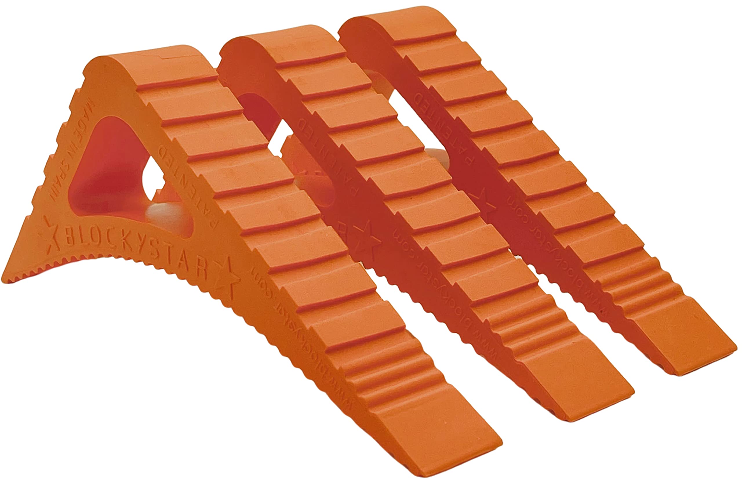 Pekasa Door Stopper and Window Stopper, Award Winning Design Heavy Duty Rubber Door Stops, Works on Any Floor Surface Any Door Type, Door Wedge Stop in Modern Stylish Colors (Papaya Orange, 3 Pa