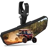 ZIDIYORUO UTV Rear View Mirror, Adjustable SXS RZR Center Rearview Mirror | Solid Aluminum Clamp Fit for 1.5"-2" Roll Bar, Compatible with Polaris RZR Pioneer Talon Can Am X3 Kawasaki CFMOTO