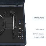 Crosley Voyager Portable Turntable Bluetooth 3-Speed Navy Blue view 6