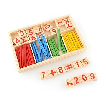 SYGA Baby Learning Wooen Multicolor Mathematical Stick Toy