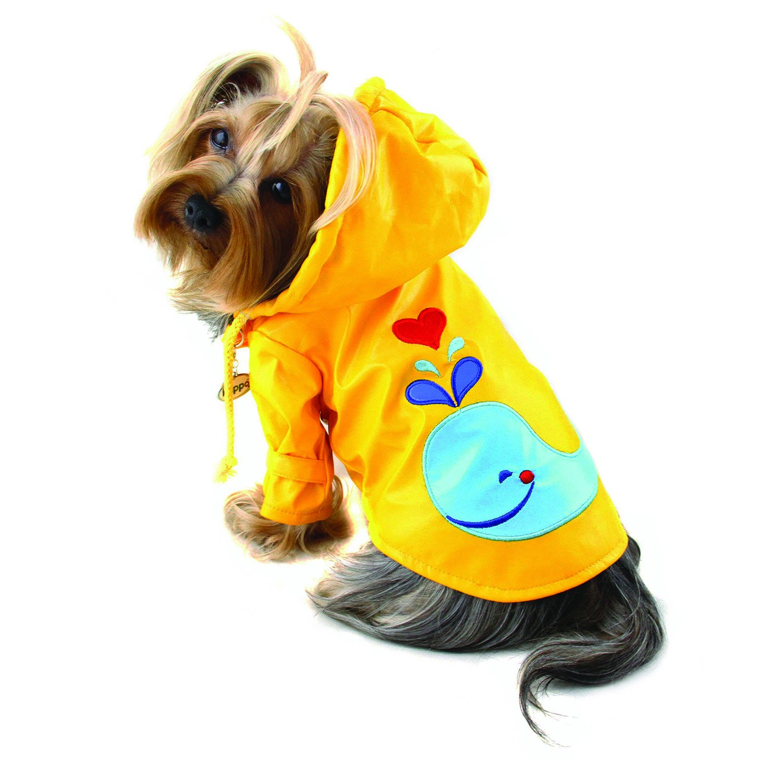 KLIPPO DogPuppy Splashing Whale Waterproof JacketRaincoatRain GearRainwearOutfitVest with Cotton Lining for Small Breeds (SMALL)