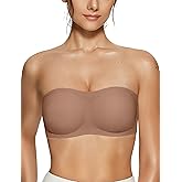 Vertvie Women's Wireless Strapless Bra Seamless Padded Bandeau Bra Non-Slip Silicone Tube Top Push Up Convertible Bralette