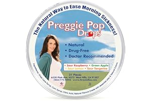THREE LOLLIES Preggie Pop Drops - 21 Drops - Morning Sickness Relief during pregnancy - Safe for pregnant Mom & Baby - Gluten Free - Four Flavors: Lemon, Raspberry, Green Apple, Tangerine