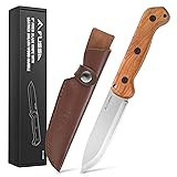 FLISSA 9" Fixed Blade Knife, D2 Steel Hunting Knife