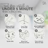 SA Products Oval Quick Release Toilet Seat Soft Close Hinges 44.1x36.5x5cm White view 6