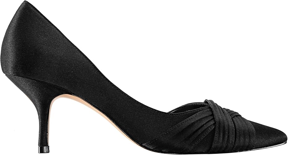 nina black satin pumps