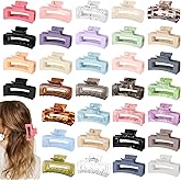 64 Pcs Hair Clips Bulk for Women - 3.35 in / 8.5 cm Rectangle Medium Hair Claws, Assorted Colors Matte & Glossy Bulk Hair Clips Set for Women Youngsters Styling