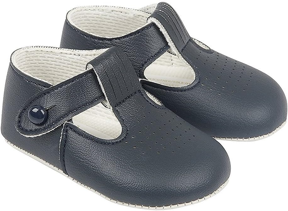 Soho Fashions Luxury British Made Baby Boy Sky Blue, Navy Blue, Cream/Ivory Special Occassions Wedding Christening Baypod Shoes by Early Days