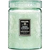 Voluspa White Cypress,Large Candle Jar,18 Ounce,100 Hour Burn Time, & Coconut Wax for Clean Burning,Handcrafted in The USA