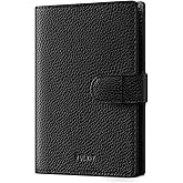 VULKIT Leather Passport Travel Wallet for 2 Passports Pocket Slim Double Passport Holder RFID Blocking with ID Window for Women or Men