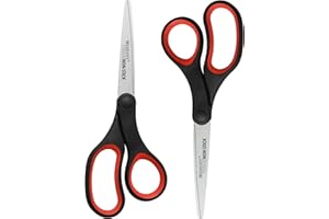 Westcott 8" Titanium-Bonded Non-Stick Scissors, 2-Pack, Black and Red