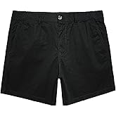 maamgic Men's Classic-fit 5.5" Cotton Casual Shorts Elastic Waistband with Multi-Pocket Daily Wear Walking Summer Outfit