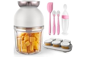 X-Bosak Baby Food Maker - 13 In 1 Baby Food Processor Set for Fruit Vegetable Meat - 600ML Baby Food Blender with 8 Blades - Baby Feeding Supplies Essentials for Baby Shower Gifts (White)