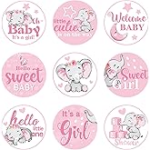 Gersoniel 504 Pieces Baby Elephant Stickers Candy Labels Elephant Kisses Sticker Chocolate Mini Decorations for Sweet Girl Boy Baby Shower Birthday Party Supplies(Pink)