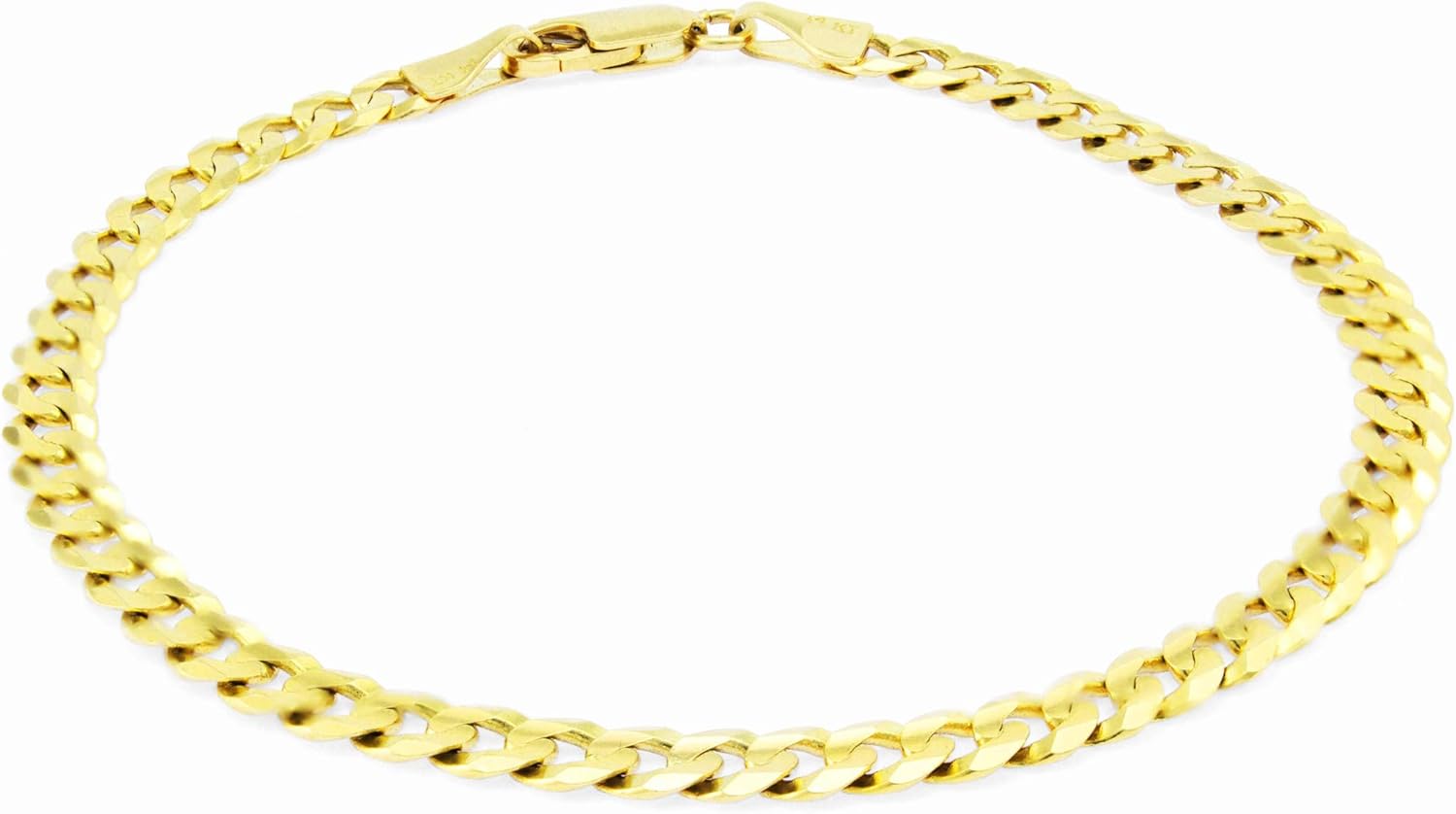 Nuragold 14k Yellow Gold 5mm Solid Cuban Curb Link Chain Bracelet or Anklet, Mens Womens Lobster Lock 8" 8.5" 9": Jewelry