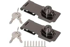 SENENQU 2 Pack 4 Inch Keyed Hasp Locks, Cabinet Knob Lock Hasp Latch with Key, Twist Knob Keyed Locking Hasp with Screws, Locking Hasp for Doors, Drawers, Cabinets and Fence Safety Lock