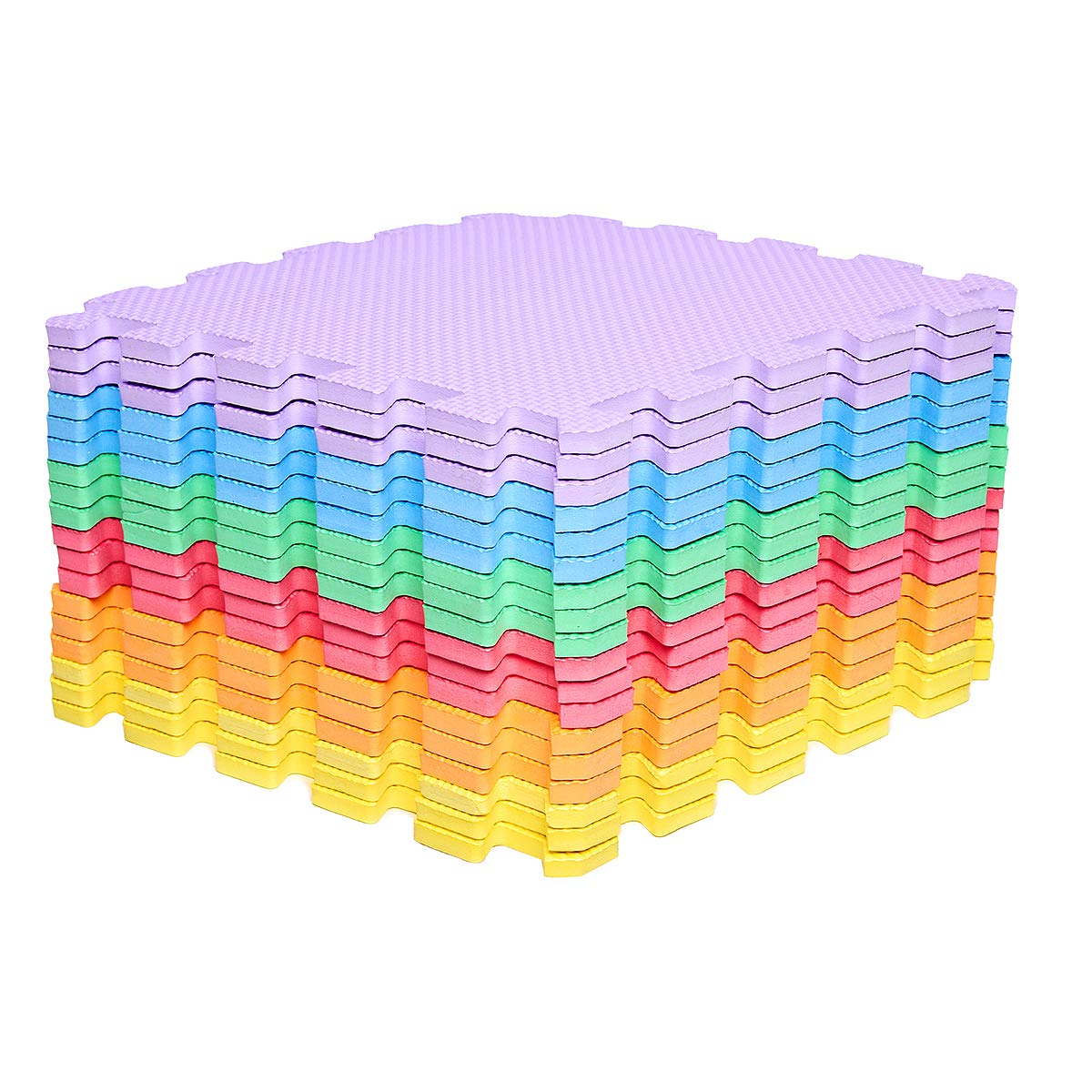 Mocosy Interlocking Foam Mats, Exercise Mats, Gym Floor Foam Tiles, 30cm x 30cm No-Slip Play Mats, Interlocking Puzzle Floor Tiles (Colorful)