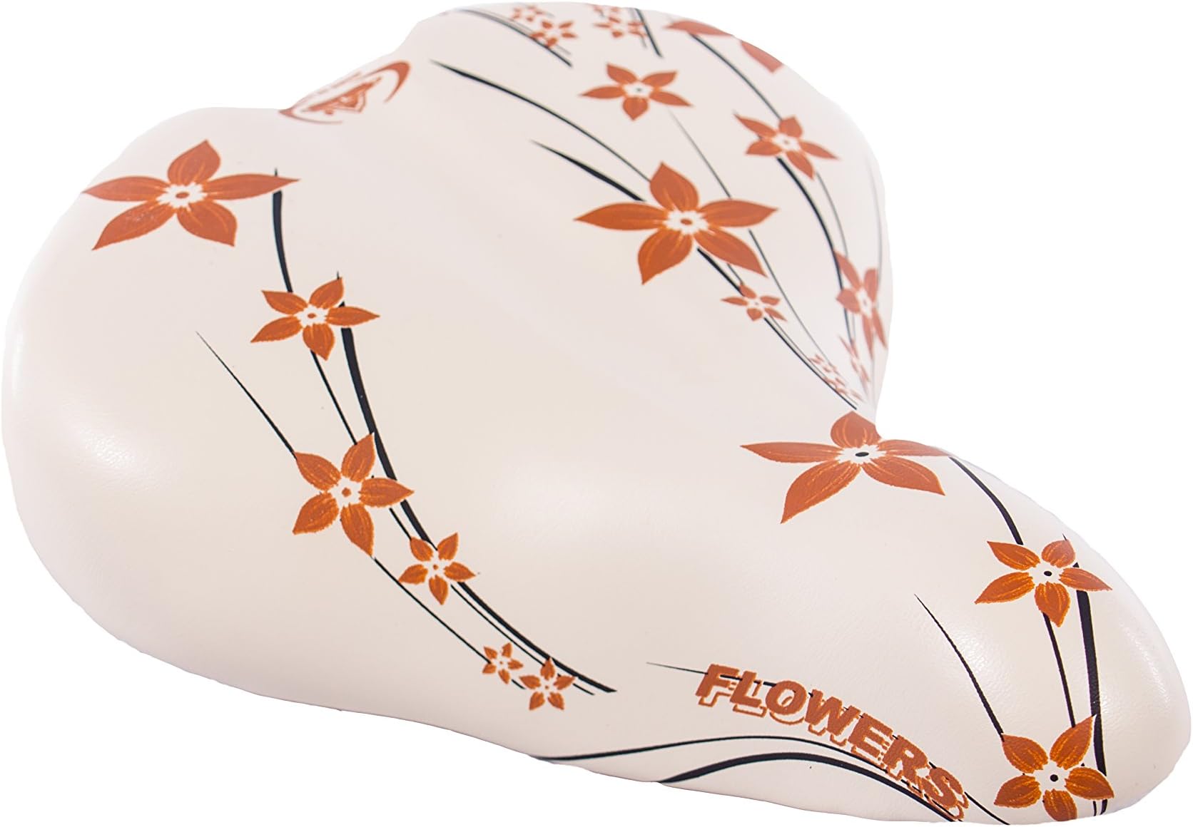 Selle Montegrappa Women's Girls Leather Bicycle Saddle City Bike Saddle for 24 – 26 – 28 inch bicycle City Bike City Bike City Bike – Happy Flowers XC061 – Made in Italy