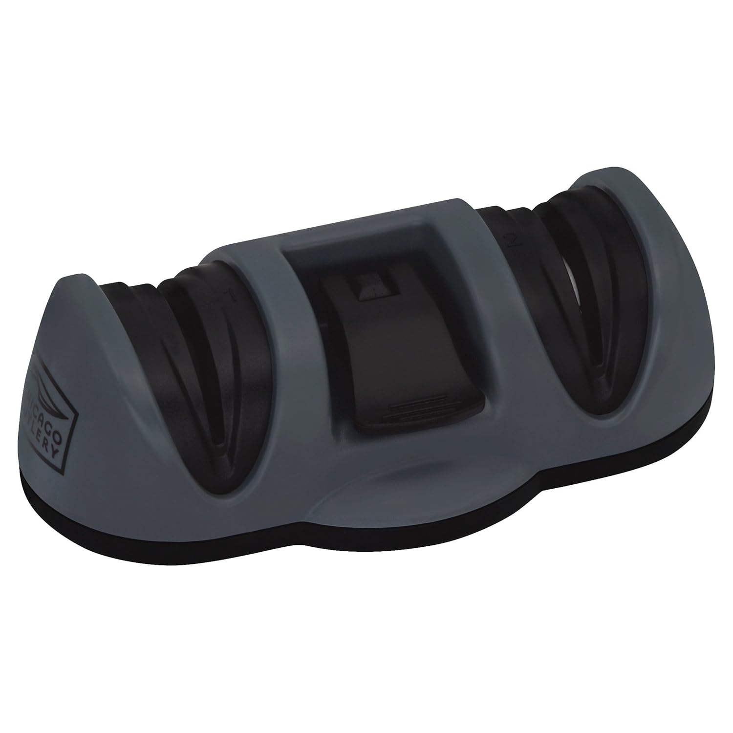 Chicago Cutlery Dual Sharpener with Fine and Coarse Suction Bottom, Black