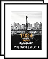 Hesmor 11x14 and 8x10 Frame Set Aluminum Acrylic Black Dual-Size
