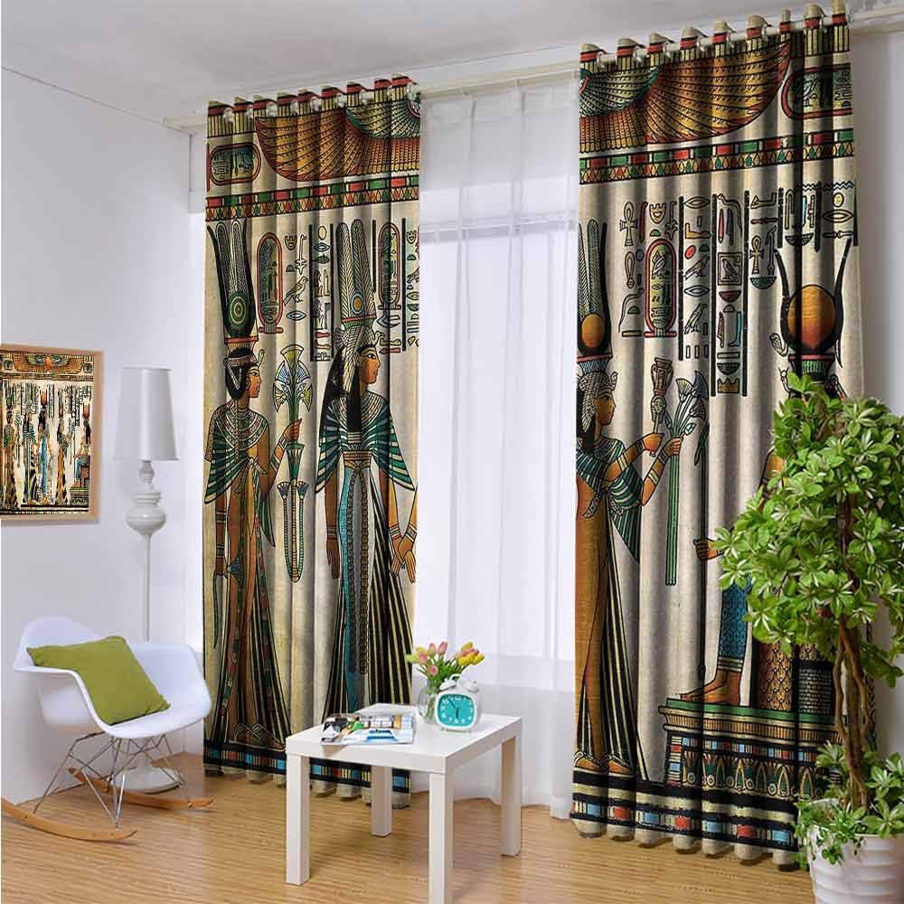 KAKKSW Home Curtains,Egyptian,Grommet Curtains for Bedroom