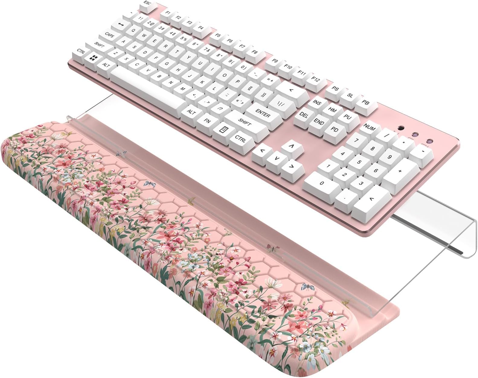 Photo 1 of *PARTIAL SET - ONLY the acrylic*
HAOCOO Ergonomic Keyboard Rest Wrist Pad,Comfortable Keyboard Wrist Rest Holder, 3-Level Height Adjustment Acrylic Keyboard Stand, Easy Typing Desk Accessories, Aesthetic Keyboard Riser for Desk