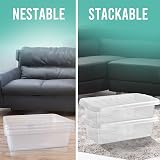 Klass Home Collection 4 x 6 Litre Clear Plastic Storage Boxes with Lids Set of 4 view 3