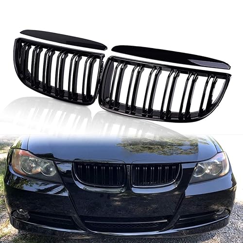 Gloss Black Kidney Grilles For BMW E46 Sedan & Touring 2002-2006 – Pair, Direct Fit
