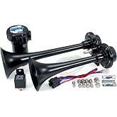 HornBlasters PsychoBlasters V2 Stealth Black Electric Horn Kit - LOUD Replacement for Stock Horn