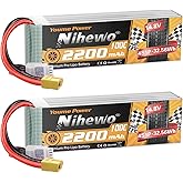 Nihewo 4S Lipo Battery 14.8V 2200mAh RC Battery Soft Case 100C with XT60 Plug for FPV Drone RC Quadcopter Helicopter Airplane