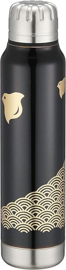 Amazon Co Jp Thermo Mug ステンレスボトル 波千鳥 黒 300ml 漆 Urushi Umbrella Bottle Um Ub ホーム キッチン