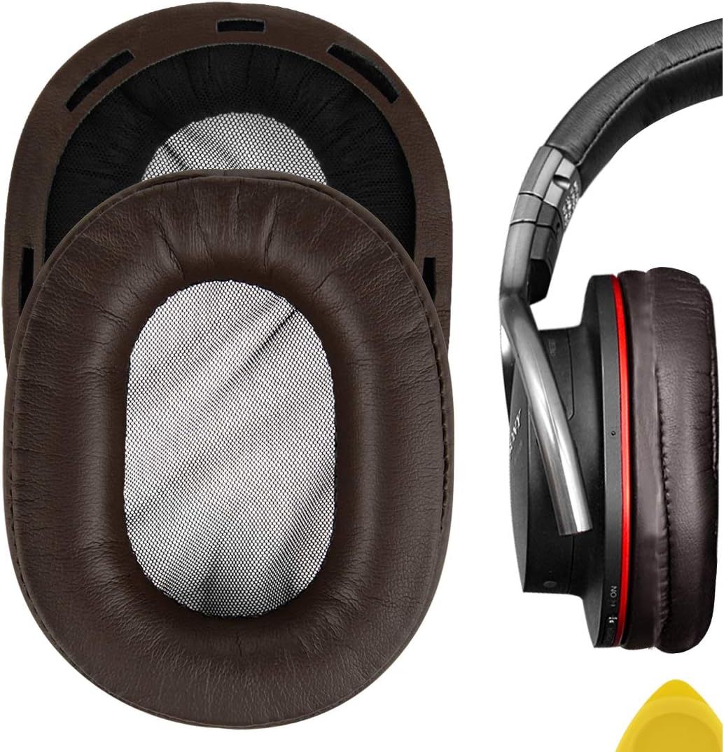 Geekria Replacement Ear Pads for Sony MDR-1R, MDR-1RMK2 Headphones Ear Cushions, Repair Parts (Brown)