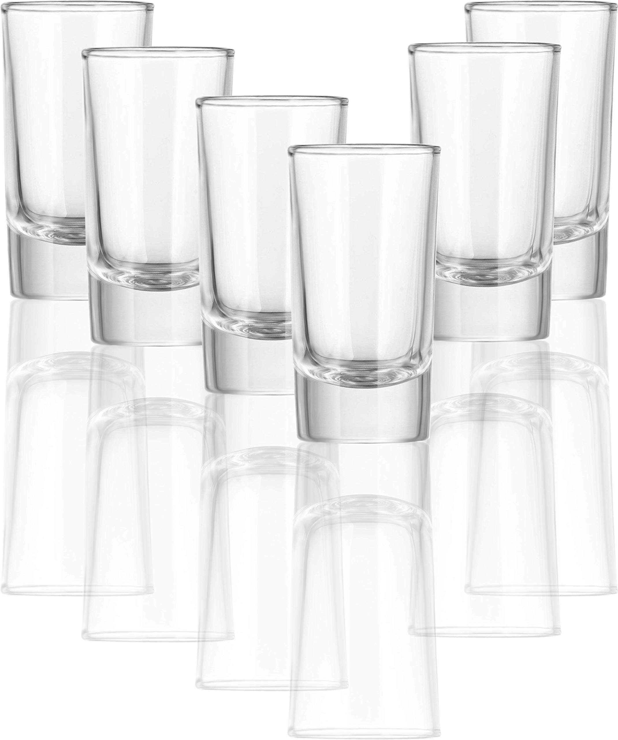 Circleware 42795 Blue Vodka Whiskey Shot Glasses Set of 6 Heavy Base