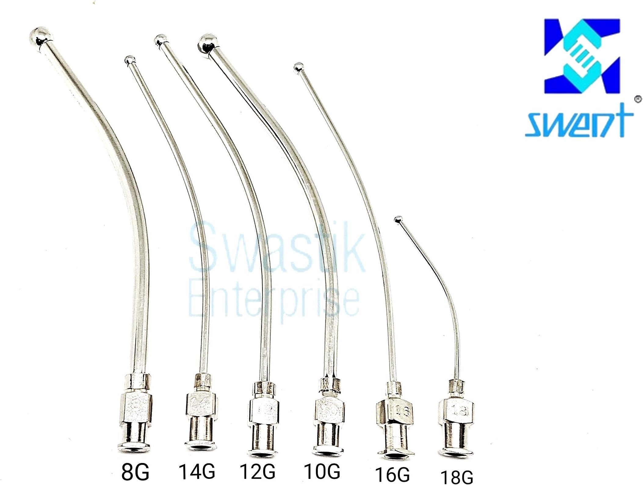 Swent Oral Hand Feeding Needles | Round Ball Tip | Curved Needles | for Veterinary Use