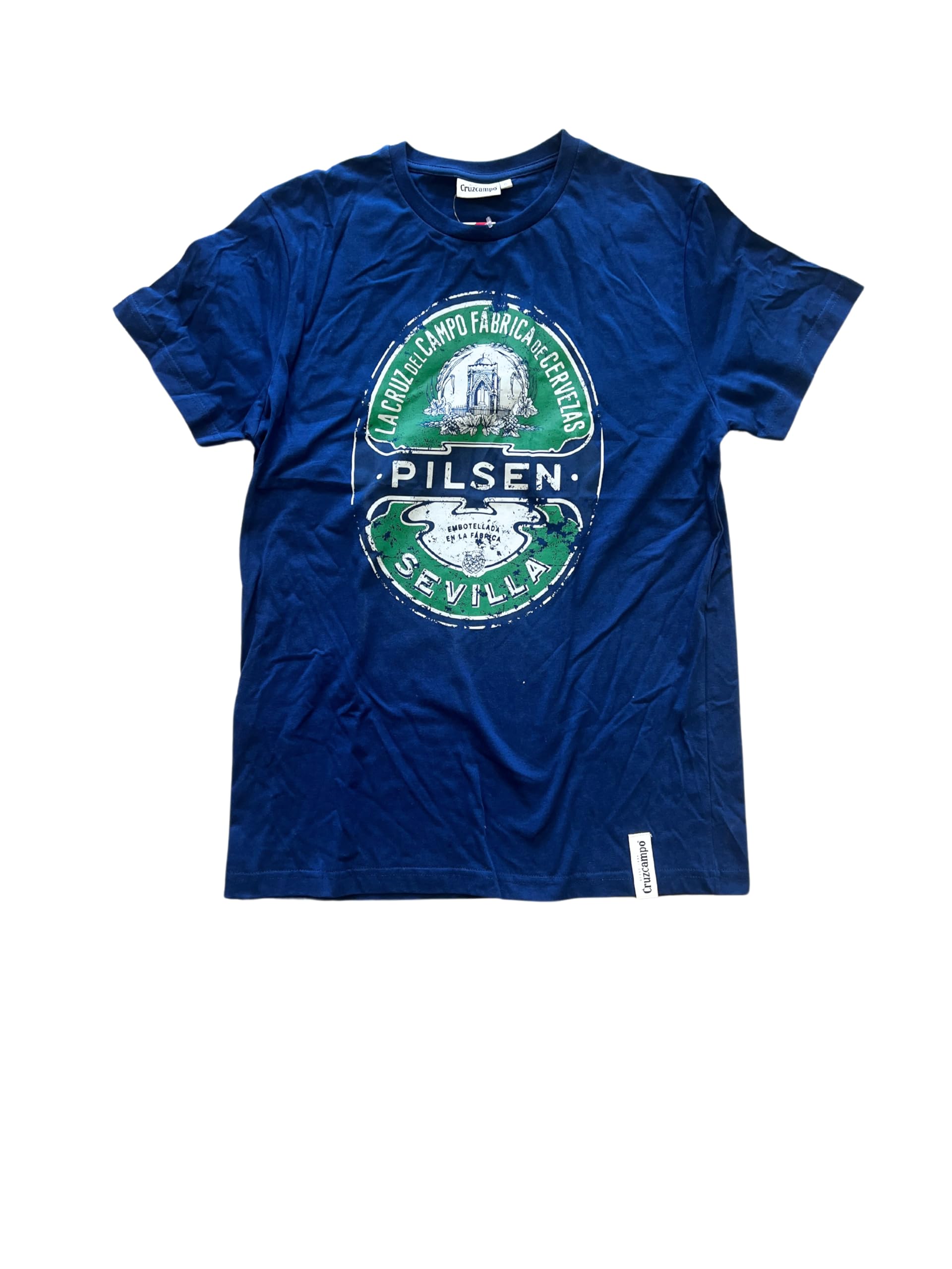 Cruzcampo Men's Pilsen Blue Man T-Shirt, mens, T-Shirt, 0634438373568, blue, XS