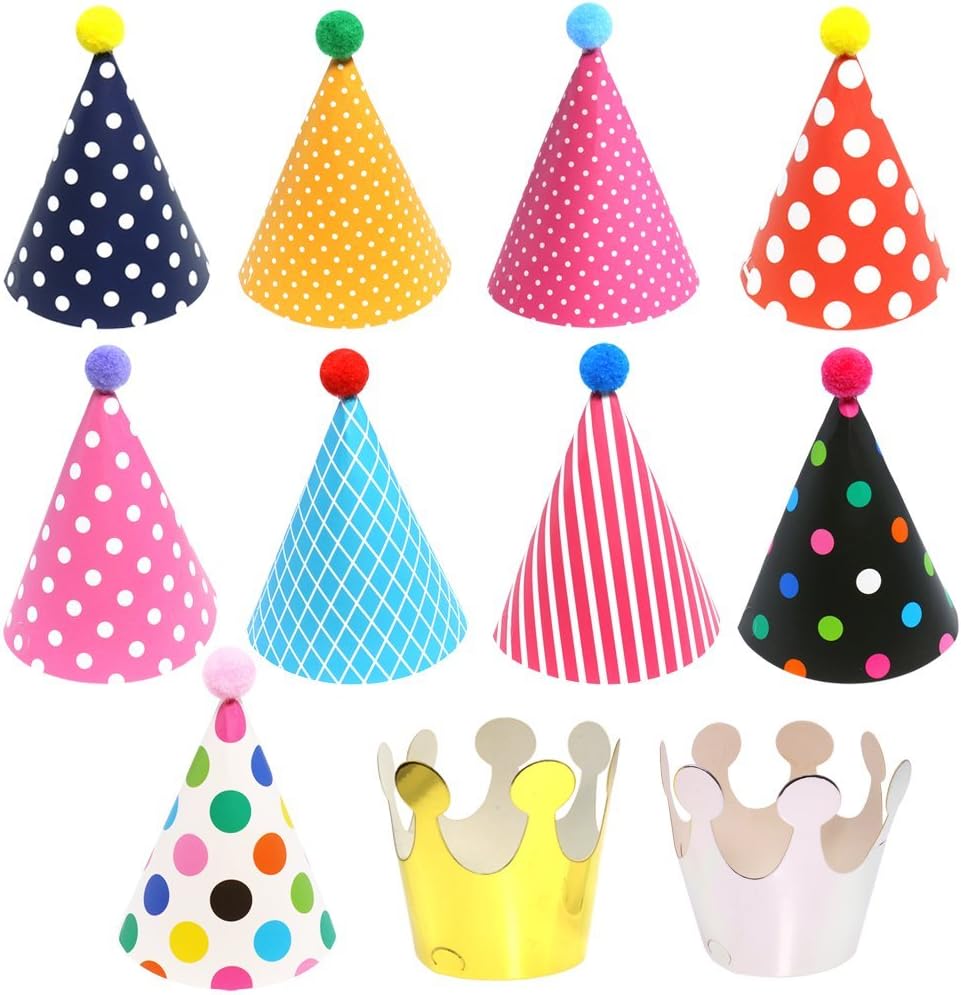 Vesil Kids Birthday Party Hats, Assorted: Kitchen & Dining