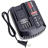 V20 Battery Fast Charger CMCB104 Replacement for Craftsman V20 20V max Lithium Battery Charger for CMCB201 CMCB202 CMCB204 CMCB205 CMCB206, with 2 USB Ports