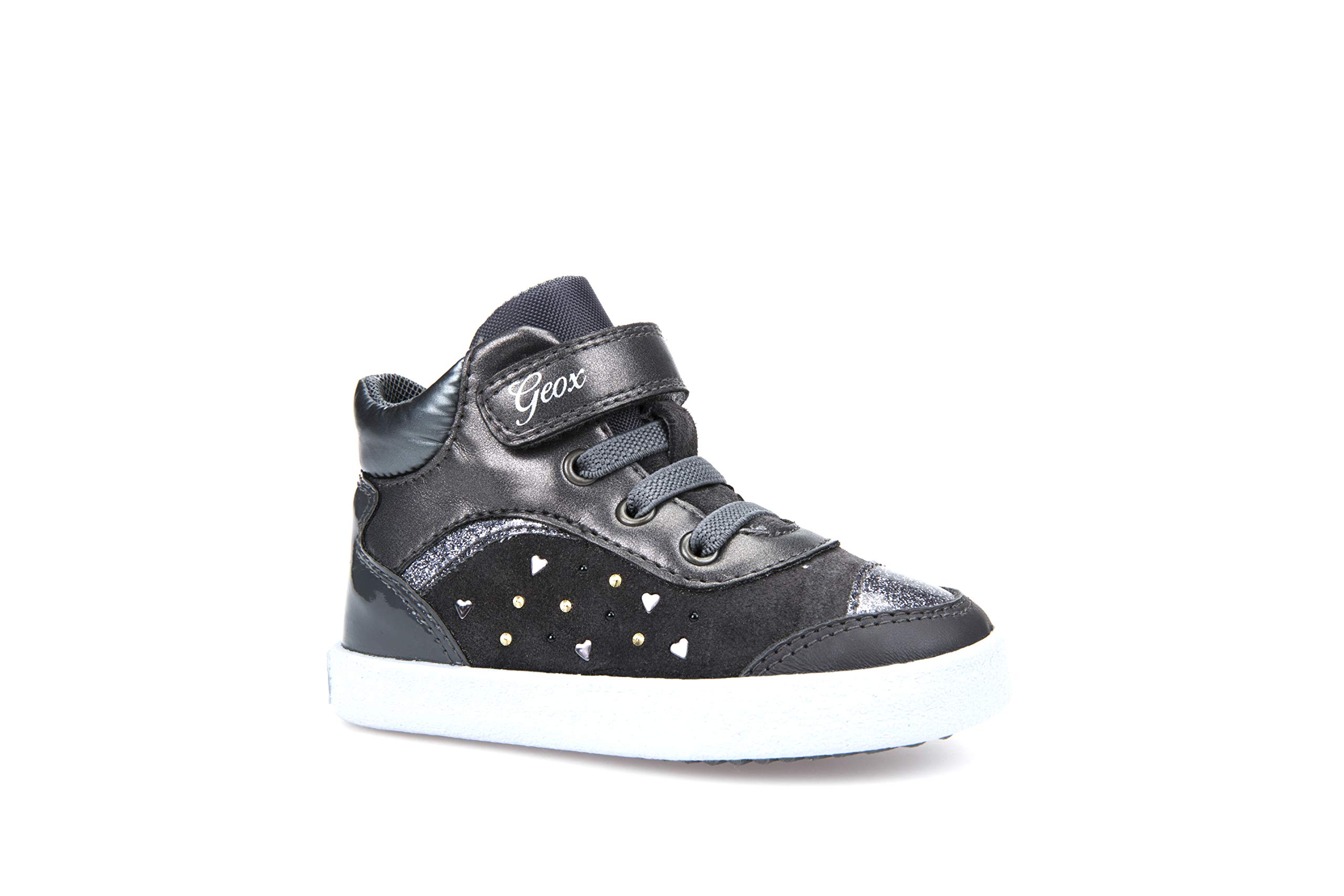 Geox Baby Girls’ B Kilwi Girl Low-Top Sneakers - Grey (Dk Grey), 3.5 UK 3.5UK Child