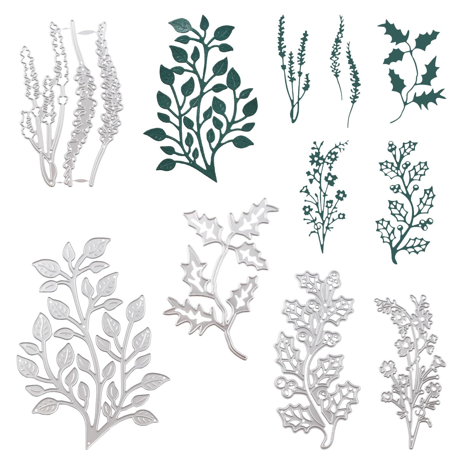 URROMA Metal Cutting Dies for Card Making, 6 PCS Leaf Cutting Dies Metal Cutting Dies for Scrapbooking Paper Card Making Art Craft Photo Album DIY