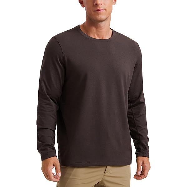 Amazon.com: CRZ YOGA Pima Cotton Long Sleee Shirts for Men