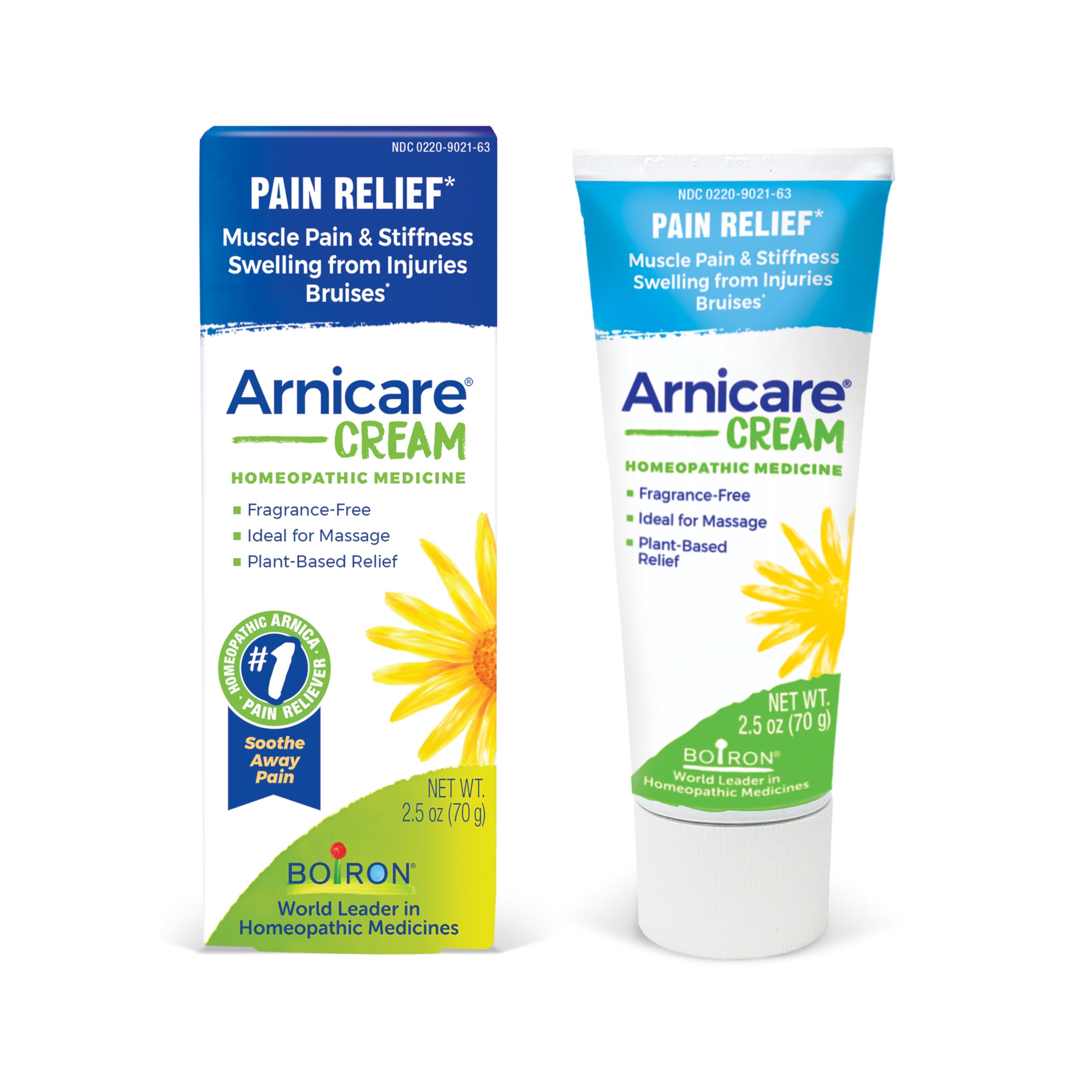 Boiron Arnicare Cream Natural Soothing Relief for Joint Pain, Muscle Pain, Swelling, Soreness, and Stiffness - Fast Absorbing and Fragrance-Free - 2.5 oz