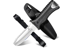 DRAGON RIOT Updated Dive Knife with Sheath & Leg Straps Saltwater, Ultra Sharp Diving Knife with Knife Holster