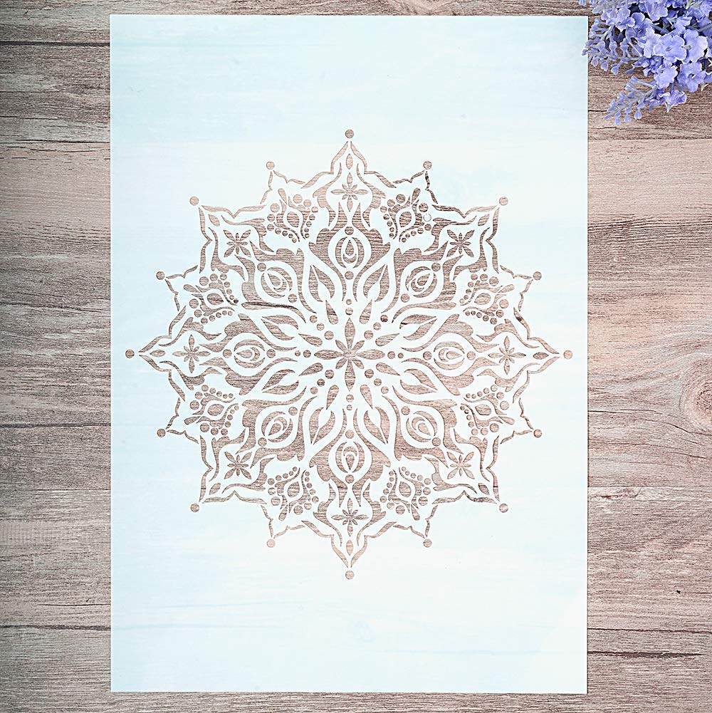 DIY Decorative Mandala Stencil Template for Painting on Walls Furniture Crafts (A2 Size)