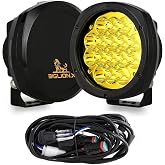 BIGLION.X 5 Inch Pair 160W Amber Round LED Offroad Lights 18800LM Amber Yellow OffRoad Lights Super Bright Amber Driving lights Fog Lights Waterproof IP68 Light Bar for Trucks Pickup 4x4 SUV ATV UTV