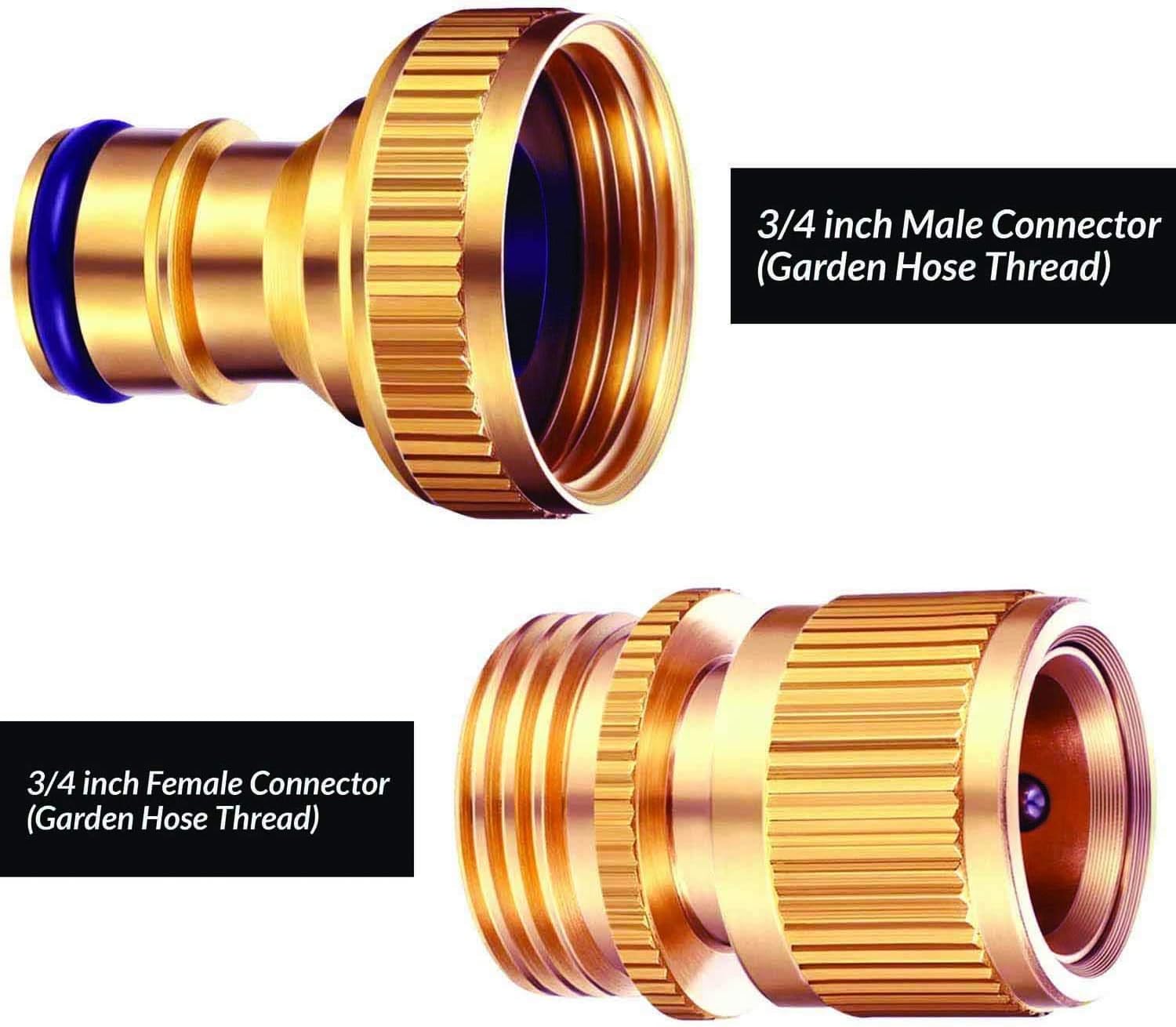 DIRECT MFG Garden Hose Quick Connect 2 Sets - Male and Female GHT Solid Brass Hose Connectors for Garden Hose Fittings - Choose Your Pack (3/4" External Quick Connect, Pack of 1) : Garden & Outdoor