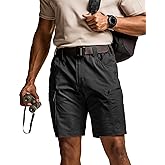 CQR Men's Flex Casual Cargo Shorts, Lightweight Water Resistant Golf Shorts, Stretch Tactical Work Shorts with Multi-Pocket