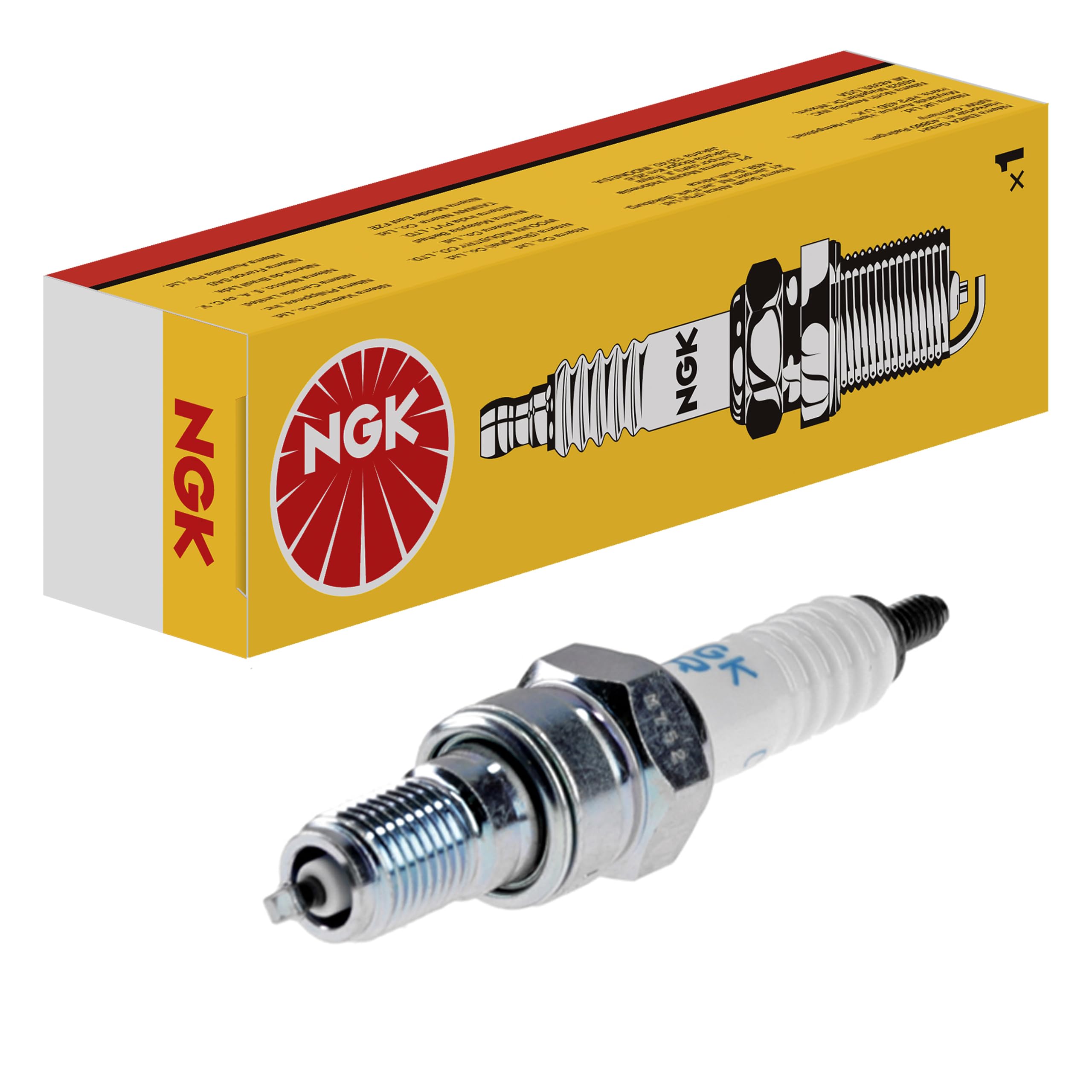 NGK CR8EH-9 Spark Plug - white/silver