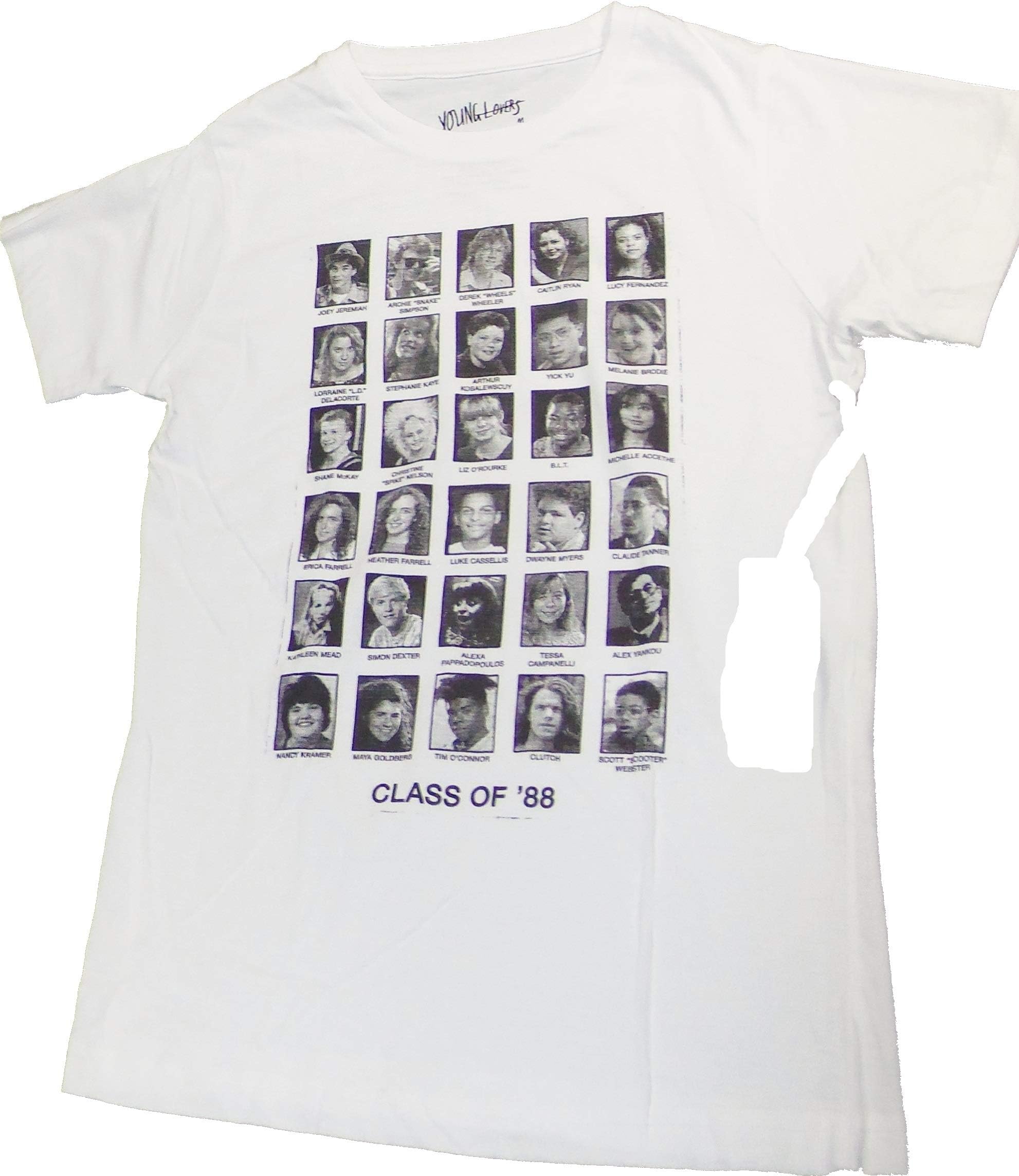 Young Lovers White T-Shirt Degrassi Class of '88 Yearbook Photos Tee Shirt