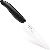 Kyocera Advanced Ceramic Revolution Series 4.5-inch Utility Knife, Black Handle, White Blade - FK-110 WH