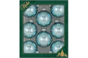 Christmas By Krebs Made in The USA Designer Seamless Glass Christmas Ball Ornaments, 2 5/8" (67mm), 8 Pieces
